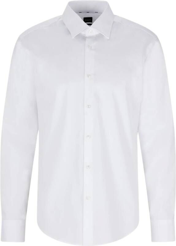 Hugo Boss Regular Fit Katoenen Overhemd in Wit White Heren