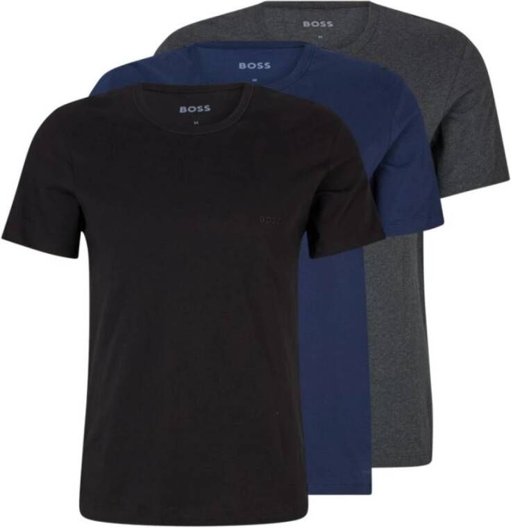 Boss T-shirt met labelstitching in een set van 3 stuks model 'Classic'