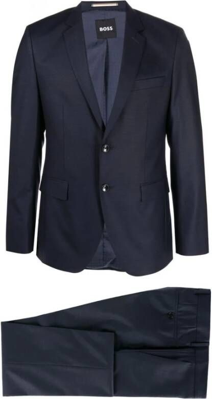 Hugo Boss Single Breasted Suits Blauw Heren