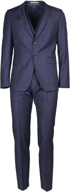 Hugo Boss Single Breasted Suits Blauw Heren