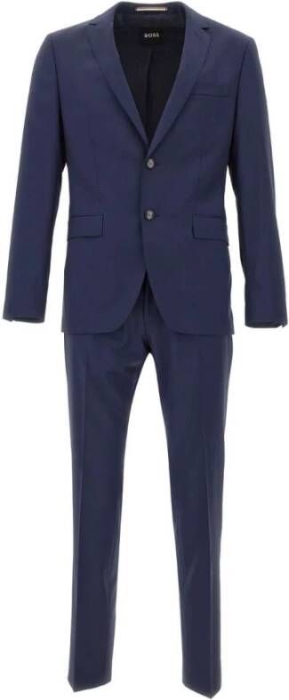 Hugo Boss Single Breasted Suits Blauw Heren