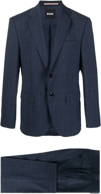 Hugo Boss Single Breasted Suits Blauw Heren