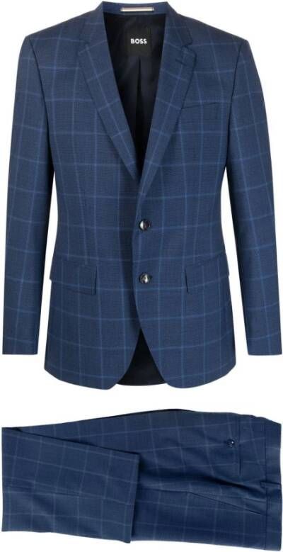 Hugo Boss Single Breasted Suits Blauw Heren