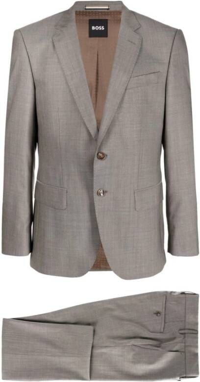 Hugo Boss Single Breasted Suits Bruin Heren