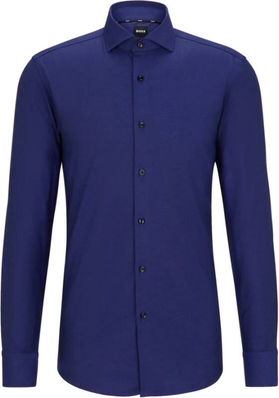 Hugo Boss Slim Fit Katoenen Twill Overhemd in Blauw Heren