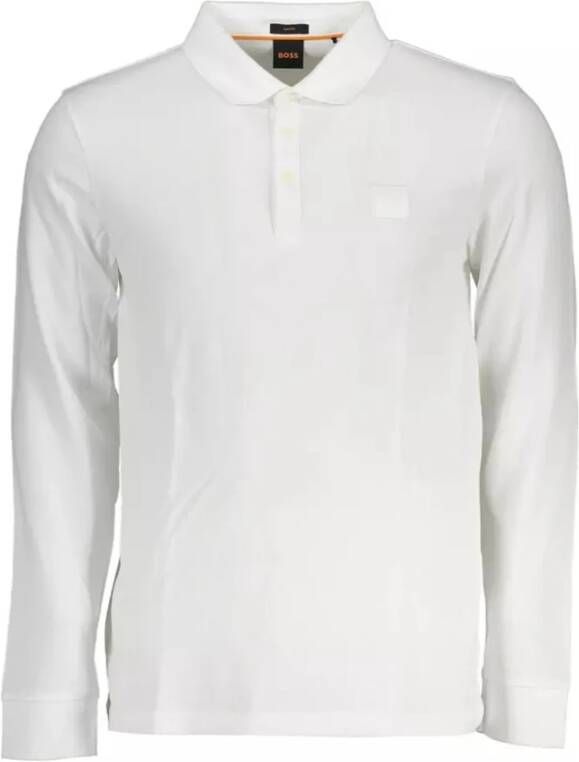 Hugo Boss Slim Fit Polo Shirt van Biologisch Katoen Wit Heren