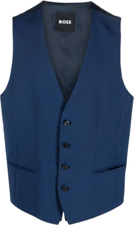 Hugo Boss Suit Vests Blauw Heren