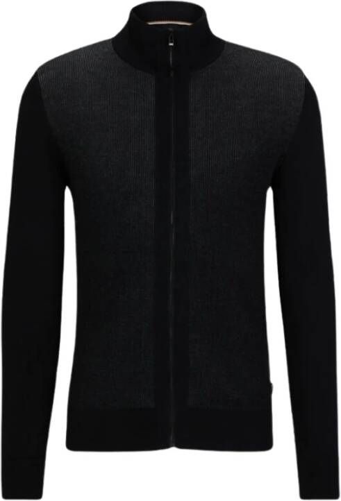 Hugo Boss Sweater met rits Zwart Heren