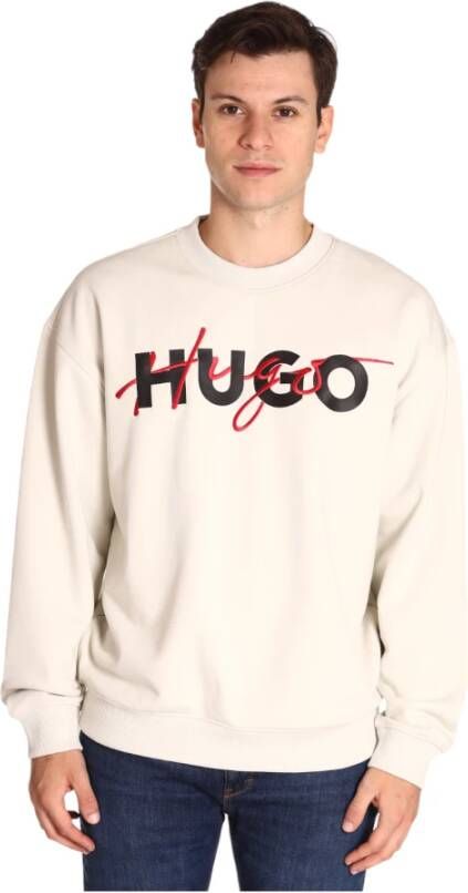 Hugo Boss Beige Sweatshirt met Lange Mouwen en Print Beige Heren