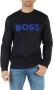 Boss Logo Crew-neck Sweatshirt van Biologisch Katoen Blue Heren - Thumbnail 1