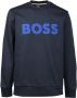Boss Logo Crew-neck Sweatshirt van Biologisch Katoen Blue Heren - Thumbnail 3