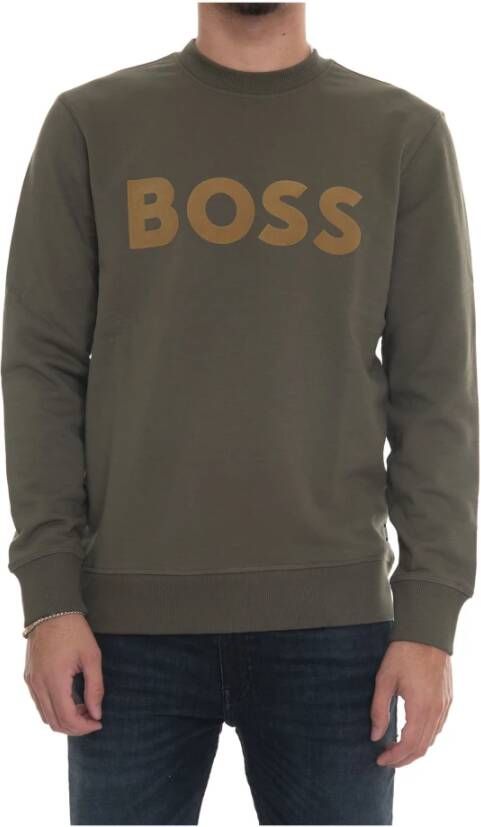 Boss Round-neck Knitwear Groen Heren
