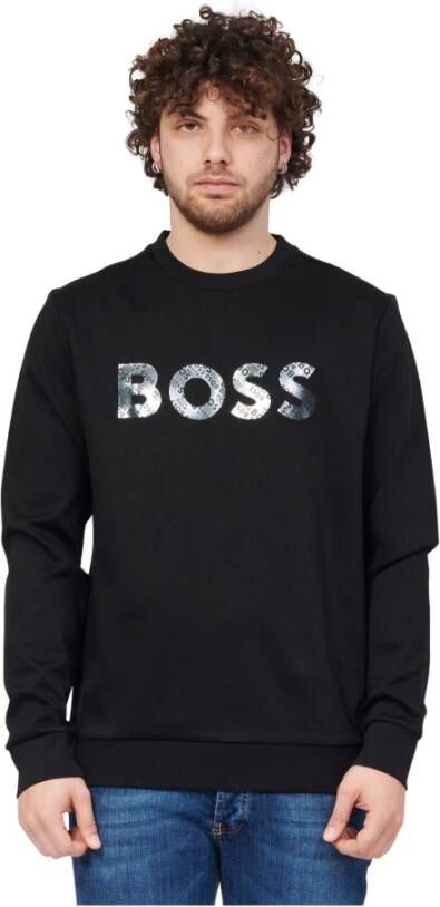 Hugo Boss Heren Zwart Print Sweatshirt Zwart Heren