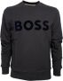 Hugo Boss sweater ronde hals zwart effen katoen - Thumbnail 1