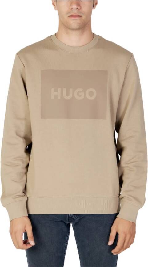 Hugo Boss Heren Beige Print Sweatshirt Beige Heren