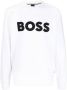 Boss Logo Crew-neck Sweatshirt van Biologisch Katoen White Heren - Thumbnail 3