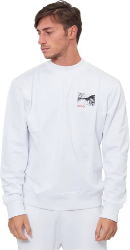 HUGO Sweatshirt met labelprint model 'Dauvages'