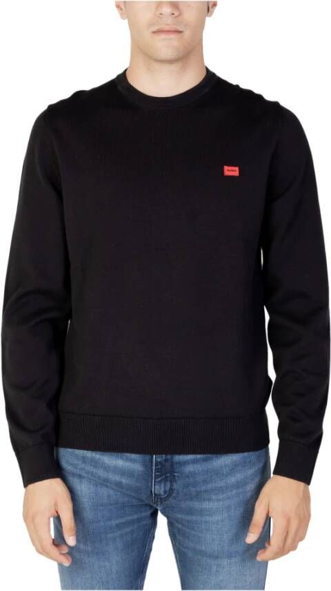 HUGO Gebreide pullover met labelpatch model 'San Cassius'