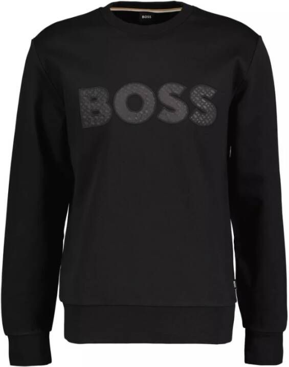 Hugo Boss Tijdloze elegantie: Zwarte Soleri Sweater voor heren Zwart Heren