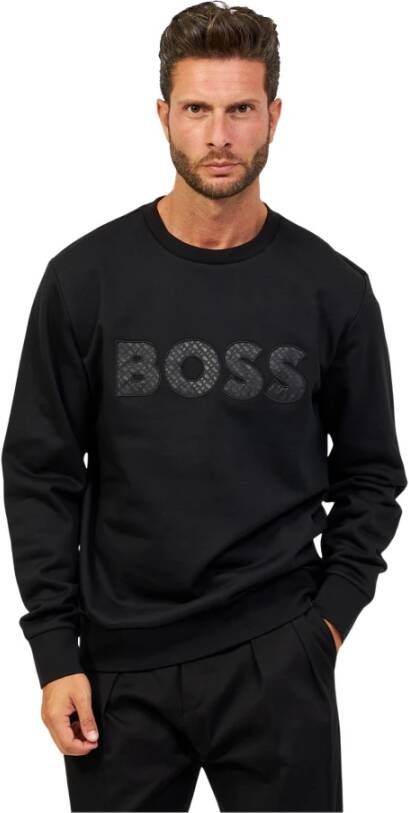 Hugo Boss Tijdloze elegantie: Zwarte Soleri Sweater voor heren Black Heren