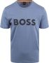 Hugo Boss T-shirt Logo Blauw Heren - Thumbnail 1