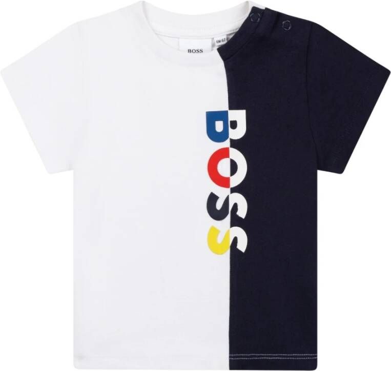 BOSS Kidswear T-shirt met colourblocking Wit - Foto 2