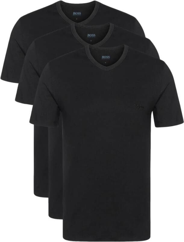 Hugo Boss t-shirt zwart effen katoen