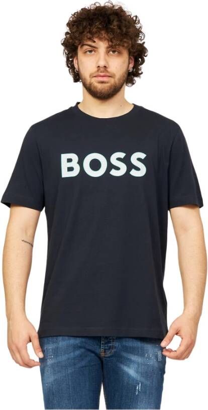 BOSS Green T-shirt met labelprint model 'Tee'