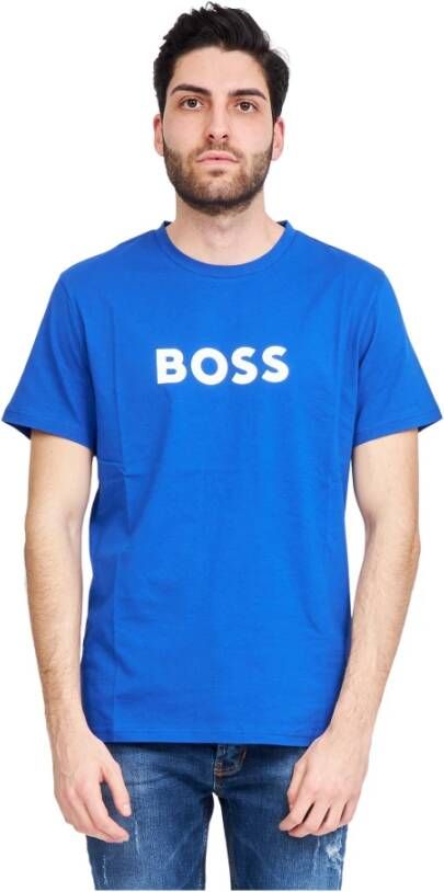 Hugo Boss T-Shirts Blauw Heren