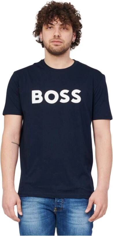 Boss T-shirt met applicatie met labelstitching model 'Tiburt' - Foto 6