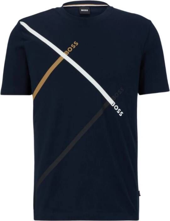 Hugo Boss T-Shirts Blauw Heren