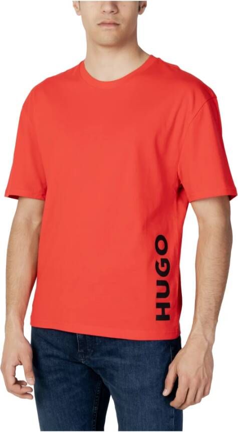 HUGO Relaxed fit T-shirt met labelprint