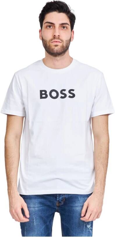 Boss T-shirt met labelprint model 'Basic Logo'