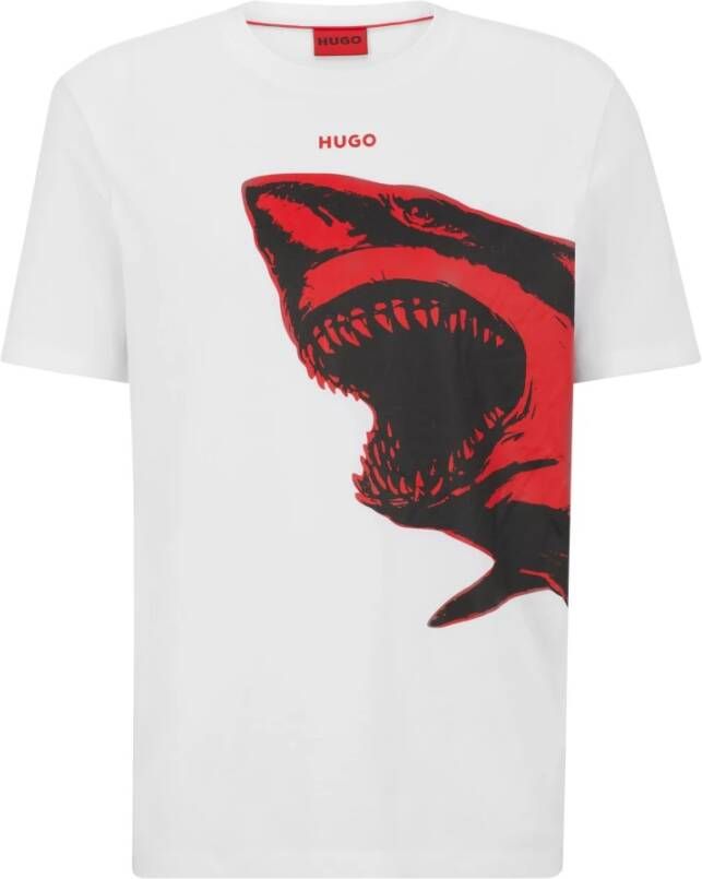HUGO T-shirt met motiefprint model 'Darmolejo'