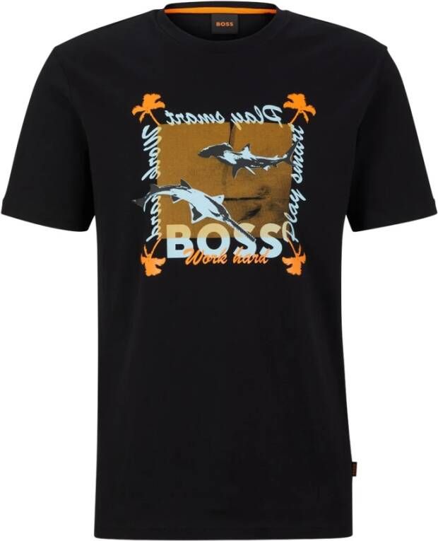 Hugo Boss T-Shirts Zwart Heren