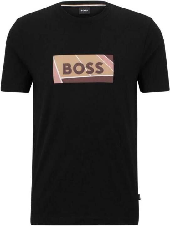 Hugo Boss Katoenen T-shirt Black Heren