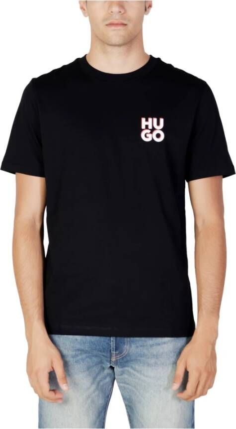 Hugo Boss Zwarte korte mouw katoenen T-shirt Black Heren