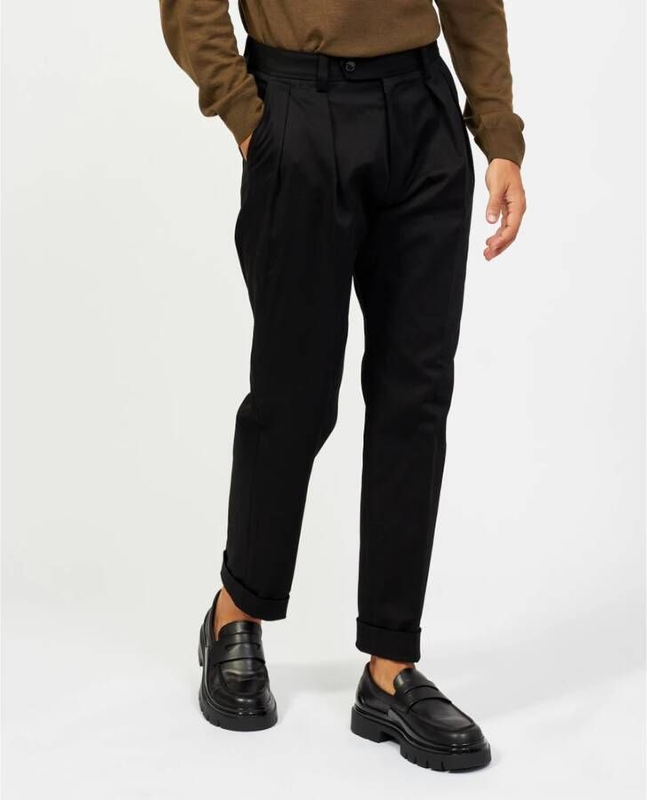Hugo Boss Zwarte broek met relaxed fit Zwart Heren