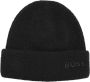 Hugo Boss Wollen Logo Hoed in Zwart Black Unisex - Thumbnail 1