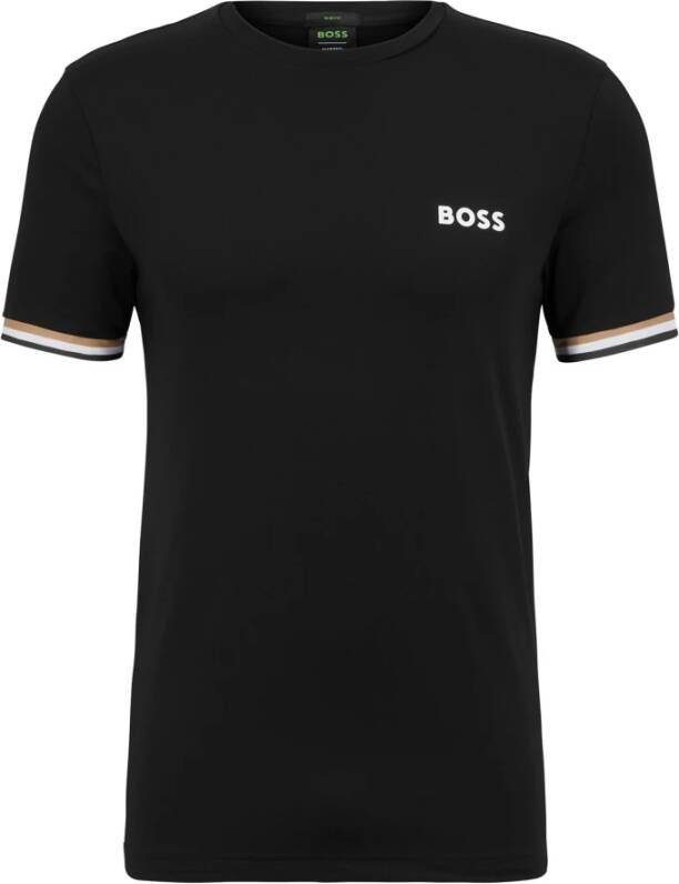 Hugo Boss Zwart T-Shirt met Zwarte Achterband Zwart Heren