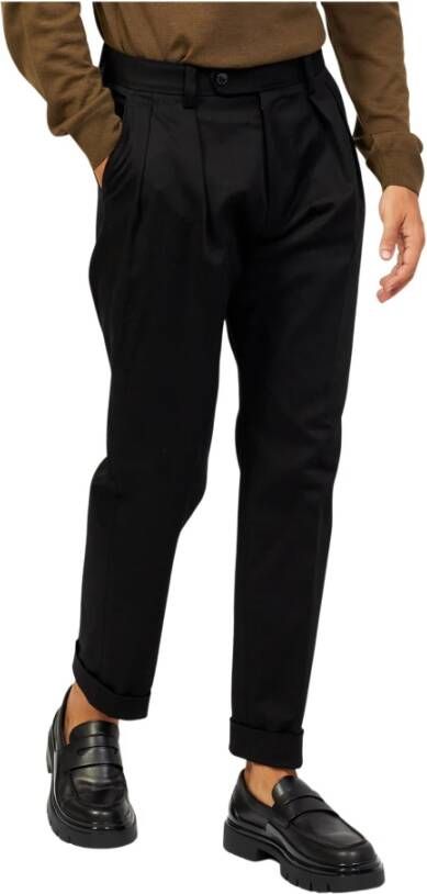 Hugo Boss Zwarte broek met relaxed fit Zwart Heren