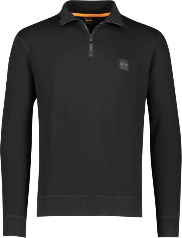 Hugo Boss Zwarte Sweaters met Opstaande Kraag Zwart Heren
