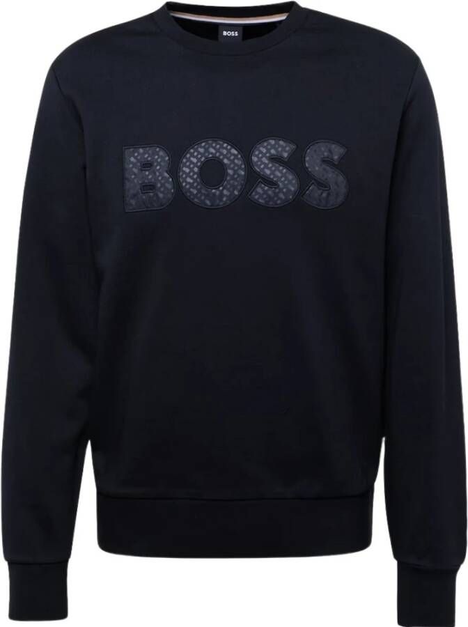 Hugo Boss Zwarte Sweatshirt Xxl Soleri Blauw Heren