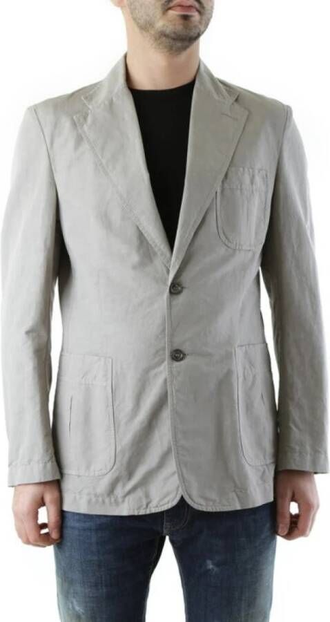 Husky Original Marineblauwe Getailleerde Blazer Gray Heren