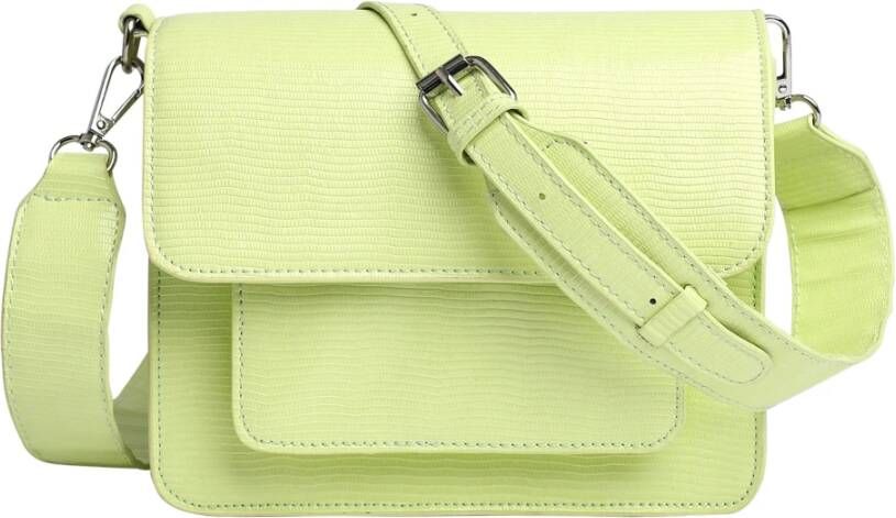 Hvisk Groene Leren Schoudertas Cayman Pocket Lane Green Dames