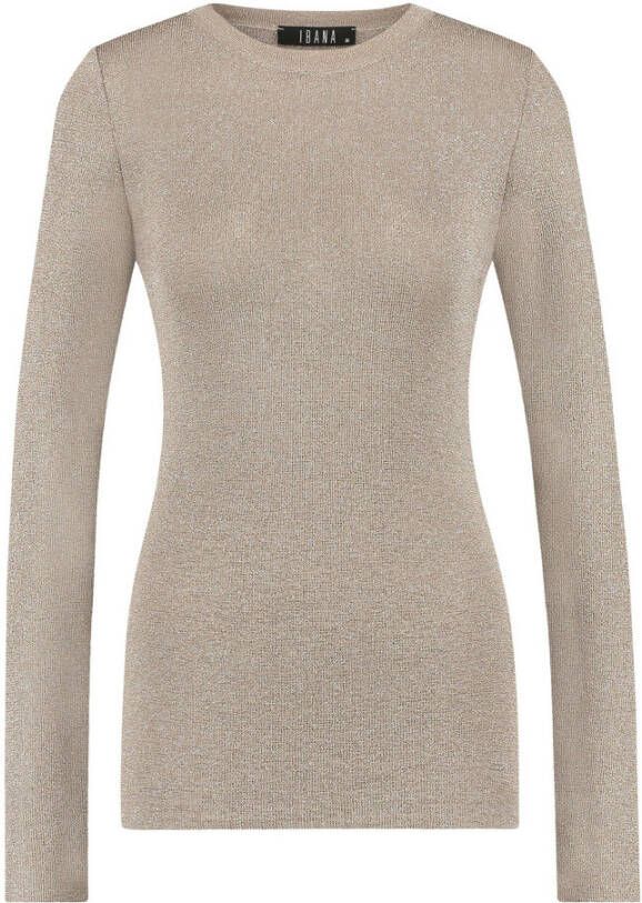 Ibana Belle top taupe 302240083 Beige Dames