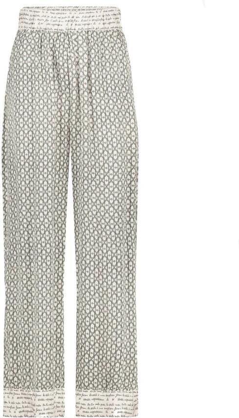IBANA wide leg high waist casual broek grijsgroen - Foto 3