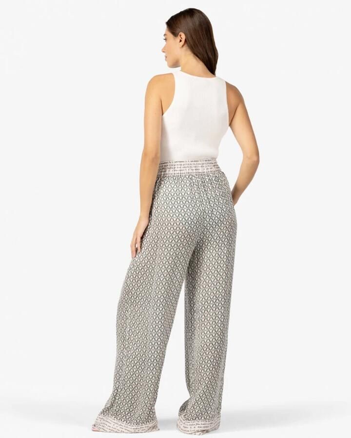 IBANA wide leg high waist casual broek grijsgroen - Foto 5