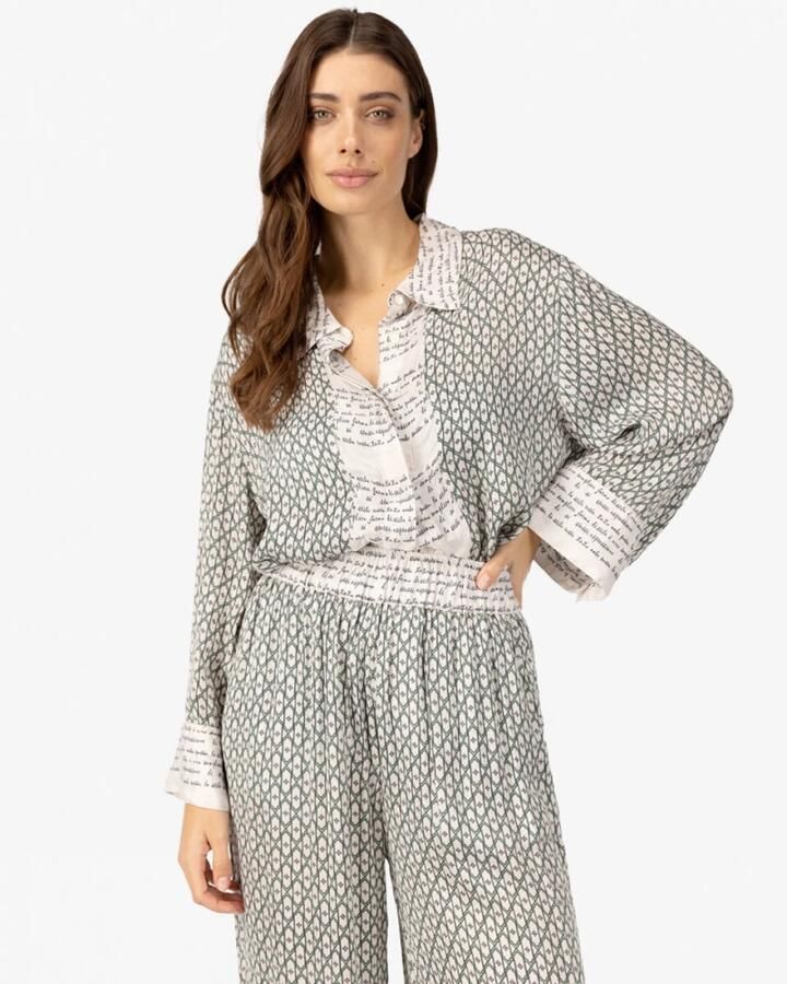Ibana Viscose blouse met print Tafine groen - Foto 3