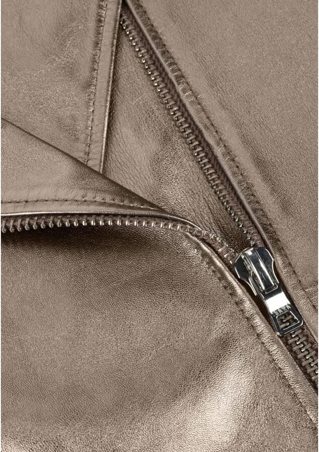 Ibana Metallic Leren Jas Gray Dames - Foto 5